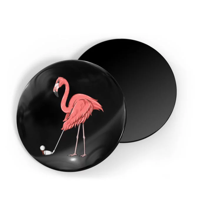 Cute Flamingo Playing Golf Golfer Sport Humor Golfing Magnet