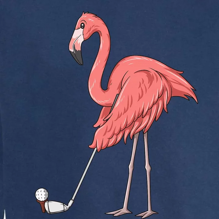 Cute Flamingo Playing Golf Golfer Sport Humor Golfing Garment-Dyed Sweatshirt