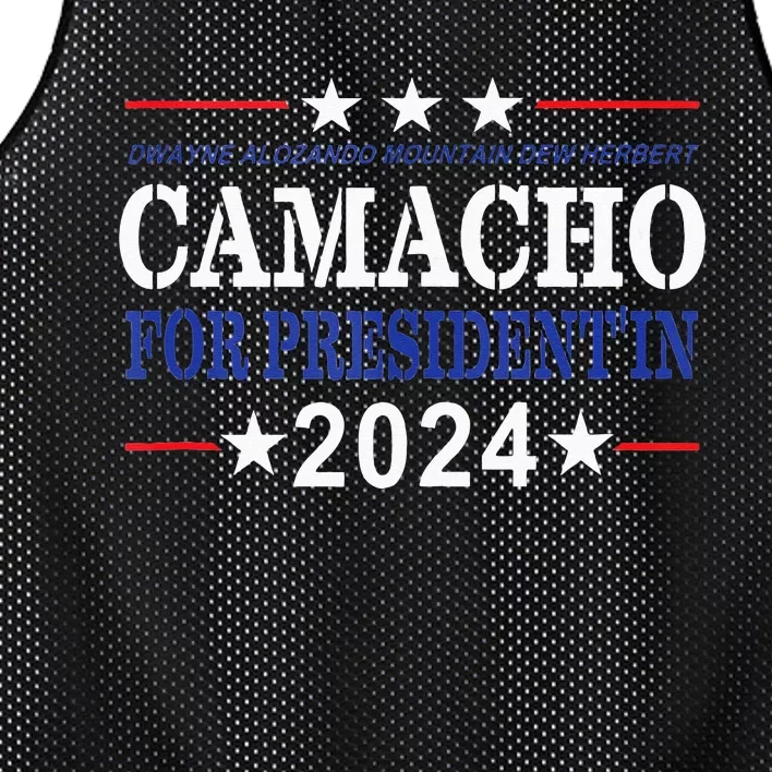 CAMACHO FOR PRESIDENTIN 2024 Presidential Election Humor Mesh Reversible Basketball Jersey Tank