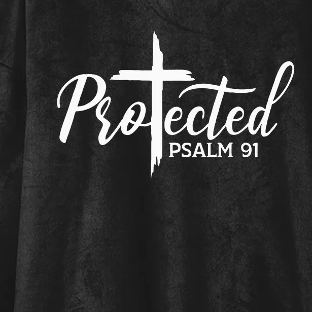 Christian Faith Protected Religious Jesus Loves Psalms 91 Hooded Wearable Blanket