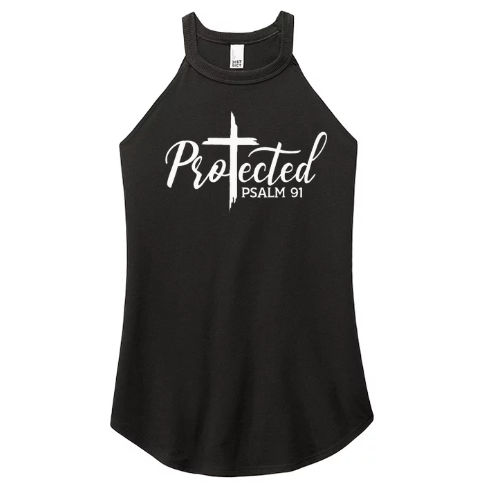 Christian Faith Protected Religious Jesus Loves Psalms 91 Women’s Perfect Tri Rocker Tank