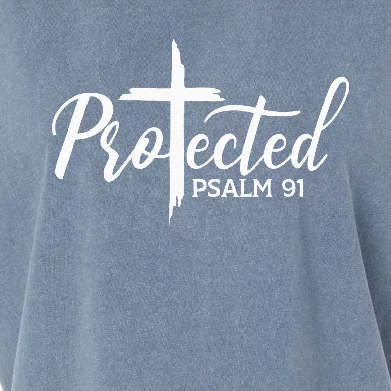 Christian Faith Protected Religious Jesus Loves Psalms 91 Garment-Dyed Women's Muscle Tee