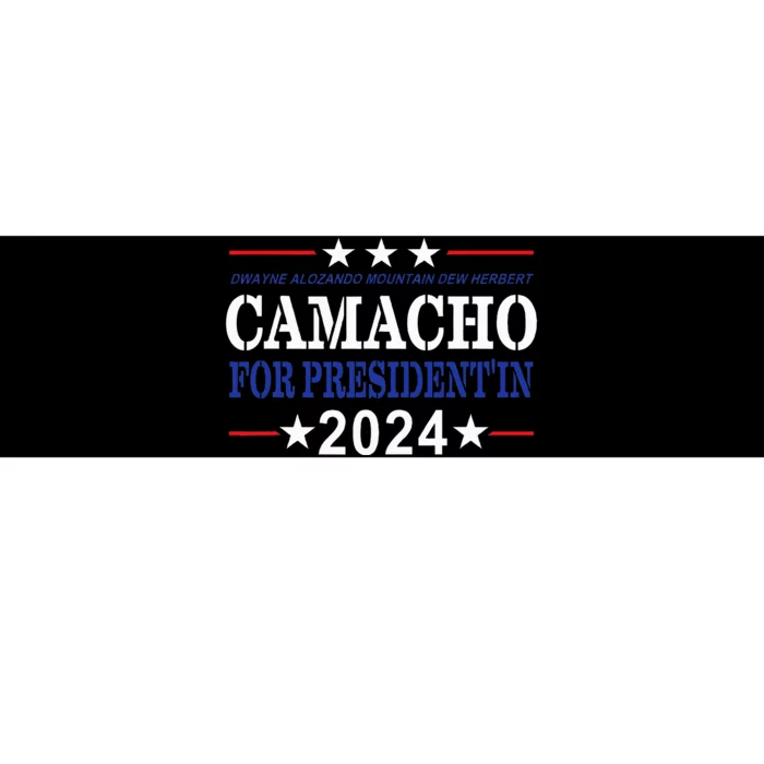 CAMACHO FOR PRESIDENT'IN 2024 Presidential Election Humor Bumper Sticker