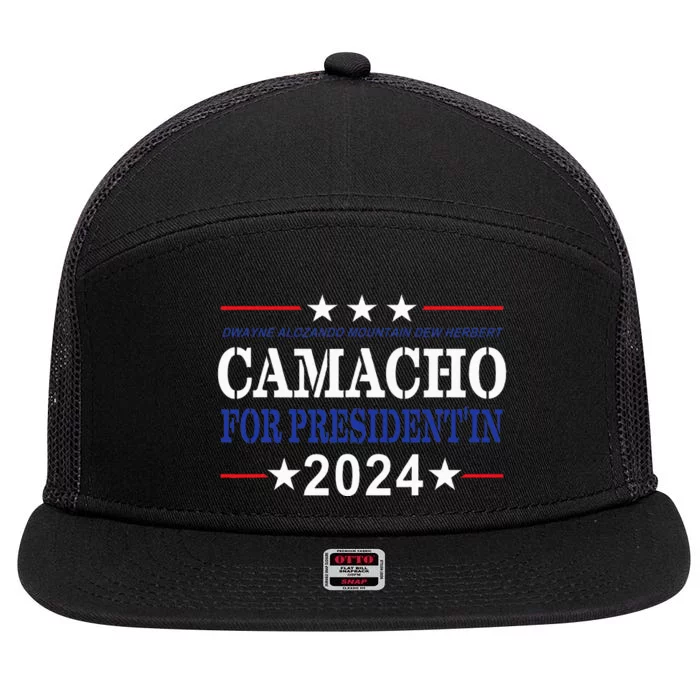 CAMACHO FOR PRESIDENT'IN 2024 Presidential Election Humor 7 Panel Mesh Trucker Snapback Hat