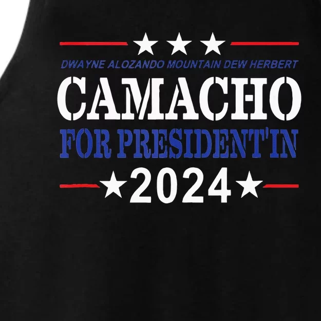 CAMACHO FOR PRESIDENT'IN 2024 Presidential Election Humor Ladies Tri-Blend Wicking Tank