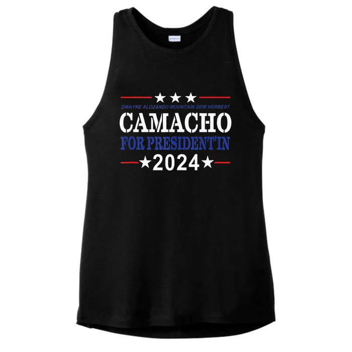 CAMACHO FOR PRESIDENT'IN 2024 Presidential Election Humor Ladies Tri-Blend Wicking Tank