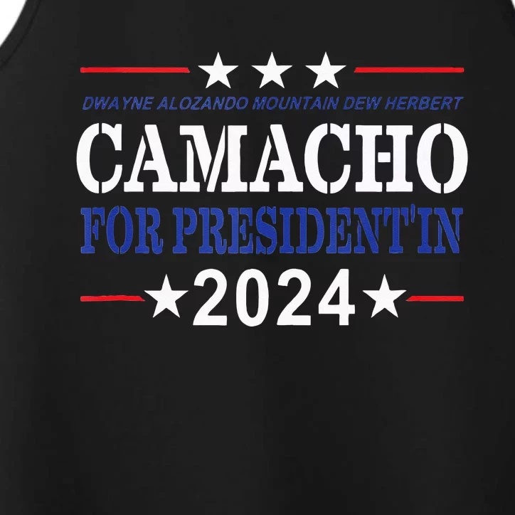 CAMACHO FOR PRESIDENT'IN 2024 Presidential Election Humor Performance Tank