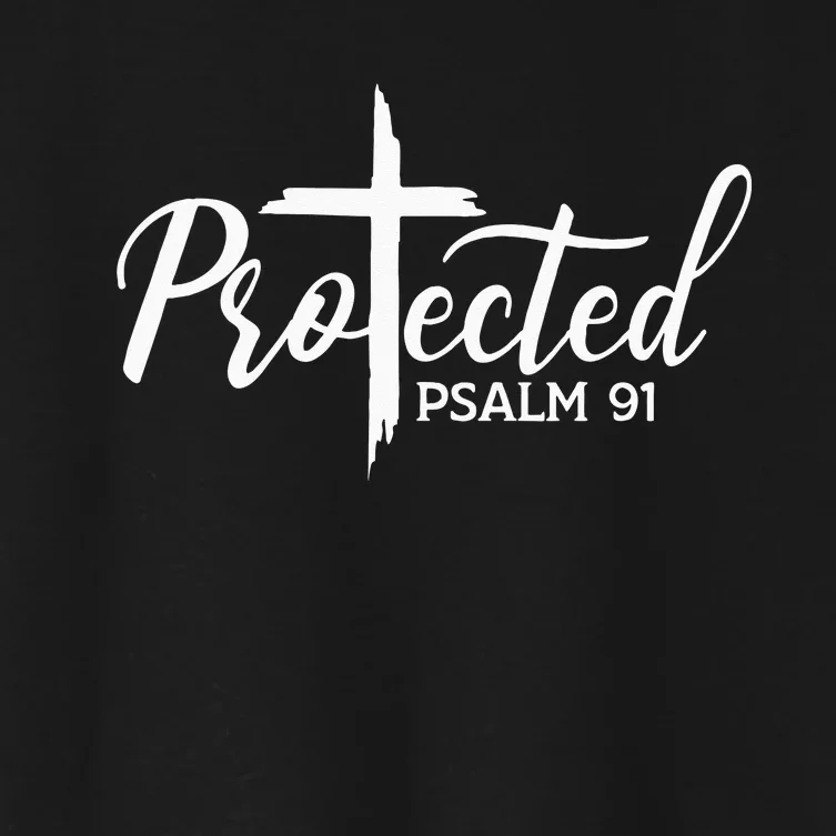 Christian Faith Protected Religious Jesus Loves Psalms 91 Women's Crop Top Tee