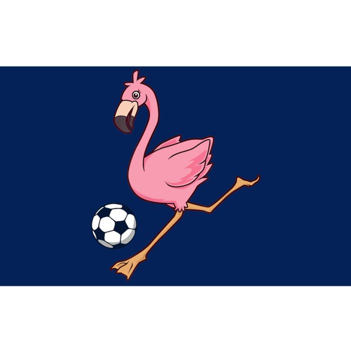 Cartoon Flamingo Playing Soccer Bumper Sticker