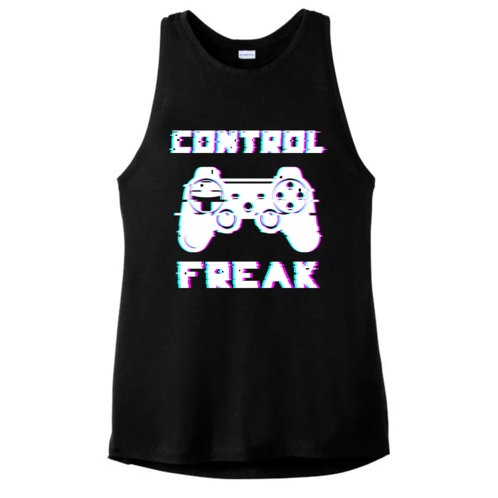 Control Freak Play Arcade Game Over Playing Games Gaming Win Cool Gift Ladies Tri-Blend Wicking Tank