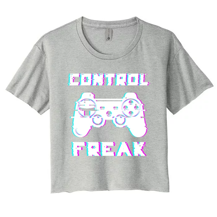 Control Freak Play Arcade Game Over Playing Games Gaming Win Cool Gift Women's Crop Top Tee