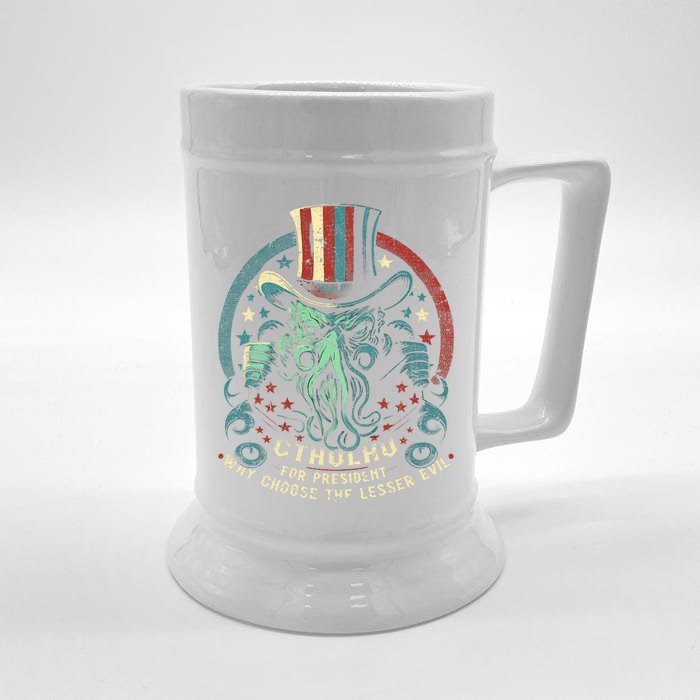 Cthulhu For President Election 2024 Cosmic Horror Cthulhu Front & Back Beer Stein