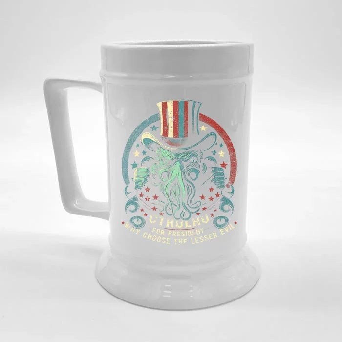 Cthulhu For President Election 2024 Cosmic Horror Cthulhu Front & Back Beer Stein