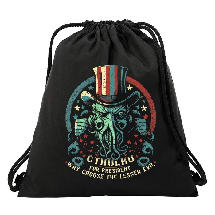 Cthulhu For President Election 2024 Cosmic Horror Drawstring Bag