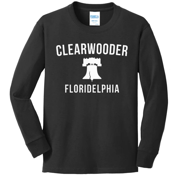 Clearwooder Funny Philadelphia Slang Clearwater Fl Kids Long Sleeve Shirt