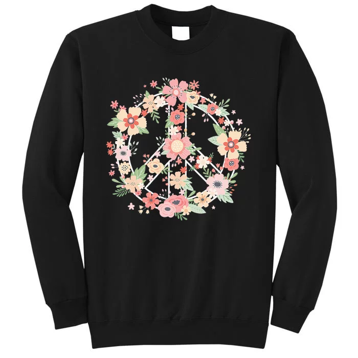 Colorful Flower Power Peace Sign Hippie Costume Sweatshirt