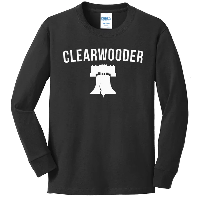 Clearwooder Funny Philadelphia Slang Clearwater Fl Kids Long Sleeve Shirt