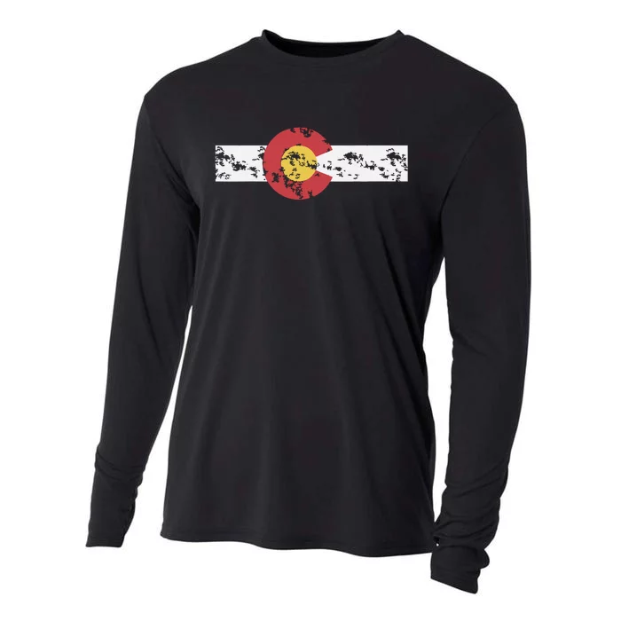 Colorado Flag Patriotic Colorado State Day Cooling Performance Long Sleeve Crew