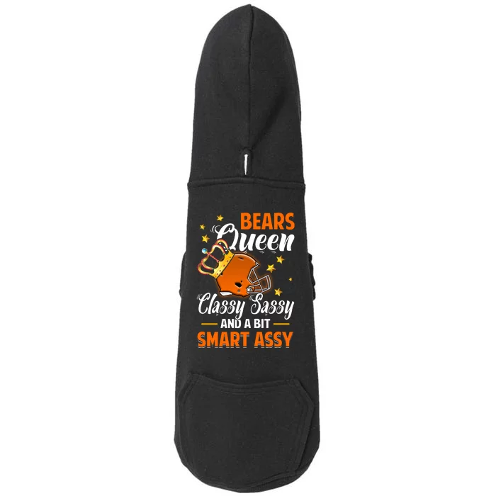 Chicago Football Queen Classy Sassy And A Bit Smart Assy Doggie 3-End Fleece Hoodie