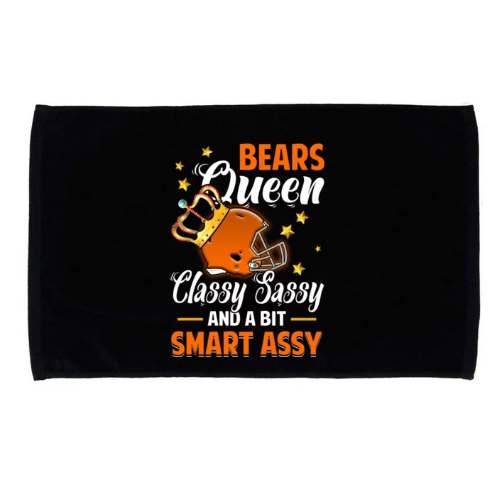 Chicago Football Queen Classy Sassy And A Bit Smart Assy Microfiber Hand Towel