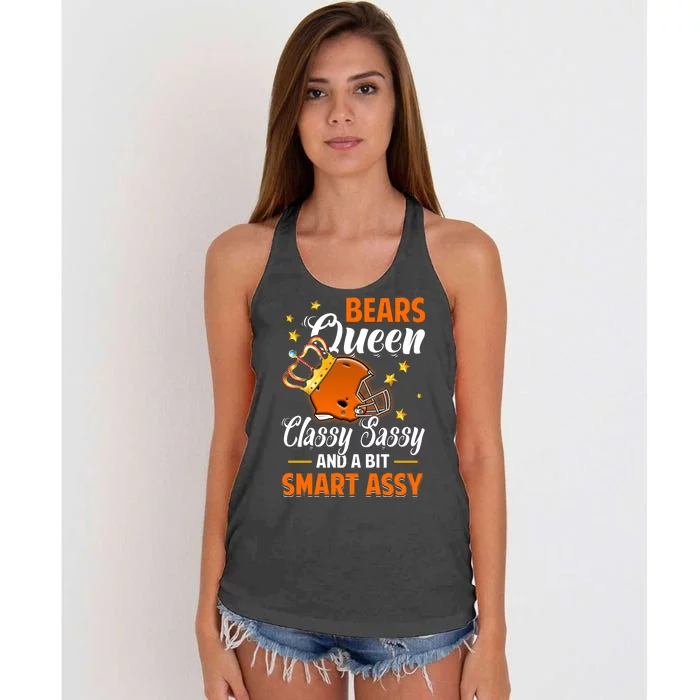 Chicago Football Queen Classy Sassy And A Bit Smart Assy Women's Knotted Racerback Tank