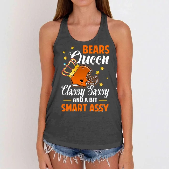 Chicago Football Queen Classy Sassy And A Bit Smart Assy Women's Knotted Racerback Tank