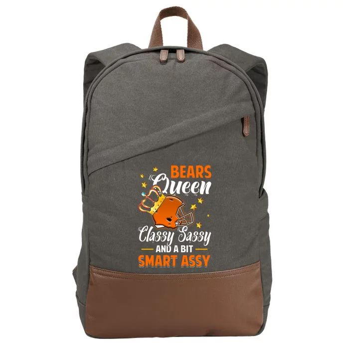 Chicago Football Queen Classy Sassy And A Bit Smart Assy Cotton Canvas Backpack