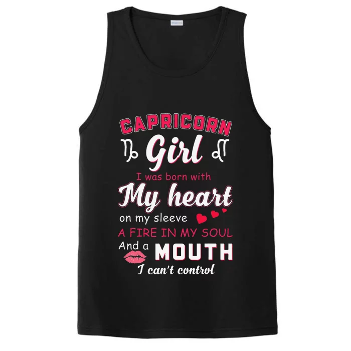 Capricorn Funny Quote With Zodiac Sign Birthday Performance Tank