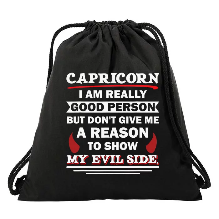 Capricorn  Funny Quote With Zodiac Sign Birthday Drawstring Bag