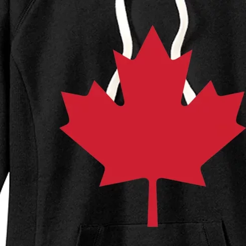 Canadian Flag Red Maple Leaf Canada Day Women's Fleece Hoodie