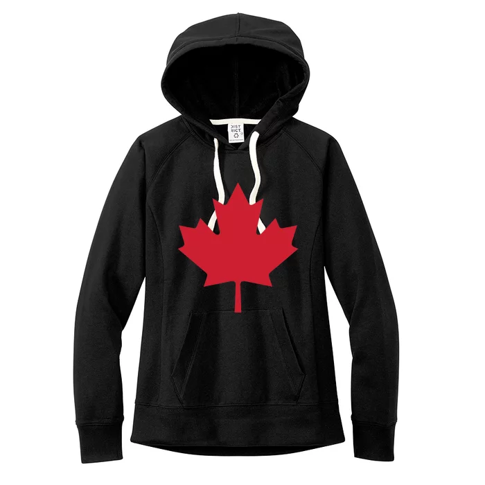 Canadian Flag Red Maple Leaf Canada Day Women's Fleece Hoodie