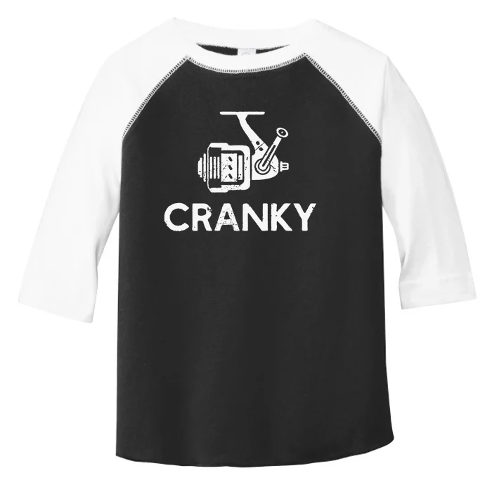 Cranky Fishing Reel Pun Humor Fishermen Toddler Fine Jersey T-Shirt