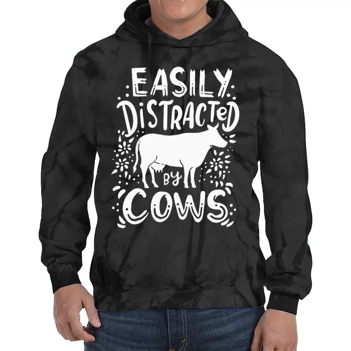 Cow Farmer Ranch Cow Lover Gift Cows Funny Tie Dye Hoodie