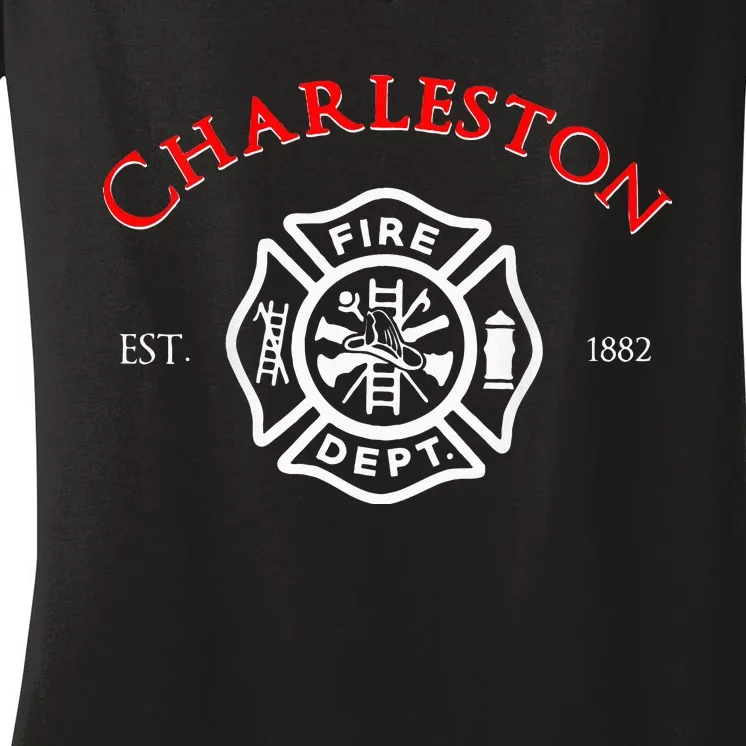 Charleston Fire Rescue South Carolina Firefighter Women's V-Neck T-Shirt