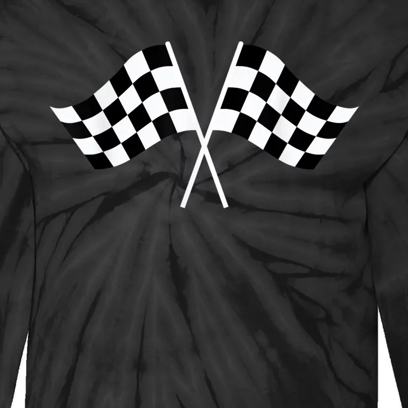 Checkered Flag Racing Tie-Dye Long Sleeve Shirt