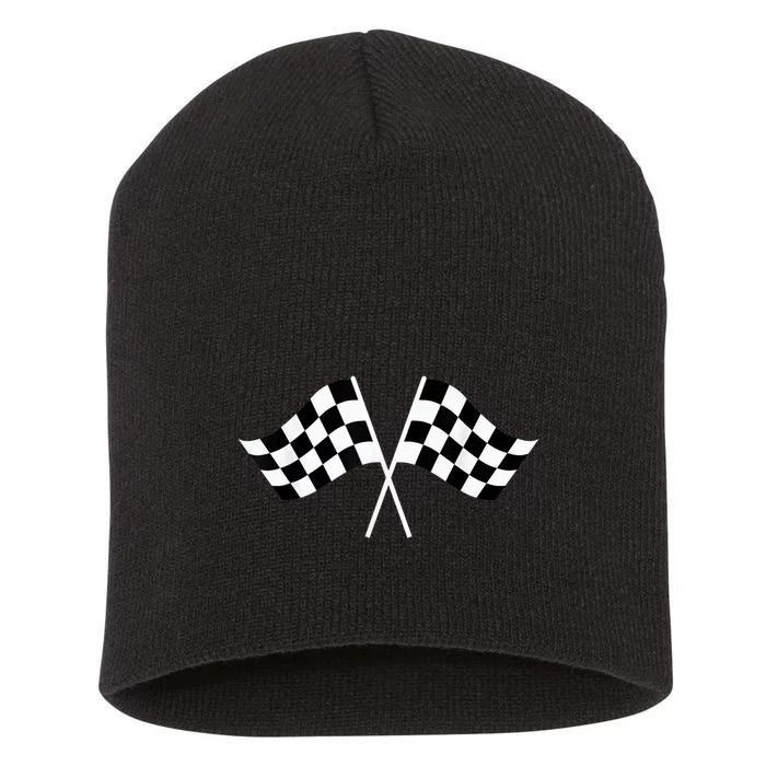 Checkered Flag Racing Short Acrylic Beanie