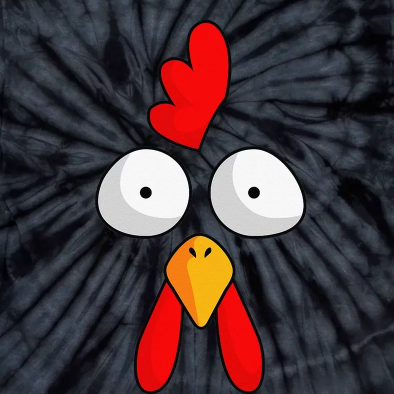 Chicken Face Rooster Halloween Costume Farm Poultry Tie-Dye T-Shirt