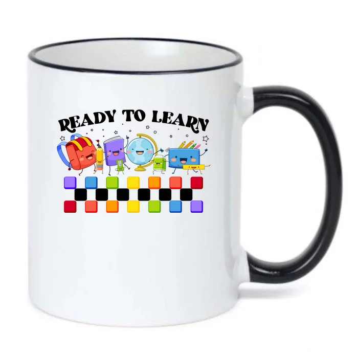 Cute Funny Ready To Learn Back To School Black Color Changing Mug