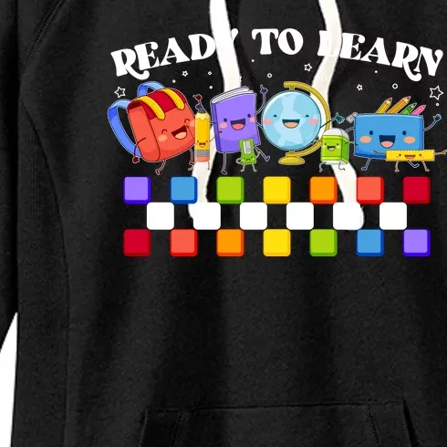 Cute Funny Ready To Learn Back To School Women's Fleece Hoodie