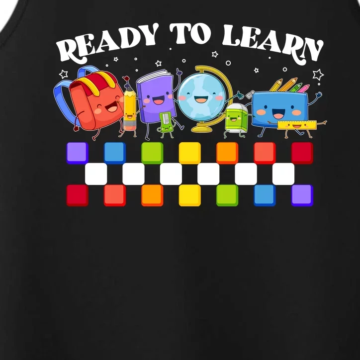 Cute Funny Ready To Learn Back To School Performance Tank