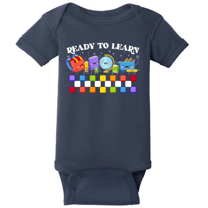 Cute Funny Ready To Learn Back To School Baby Bodysuit