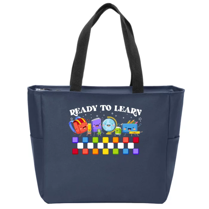 Cute Funny Ready To Learn Back To School Zip Tote Bag