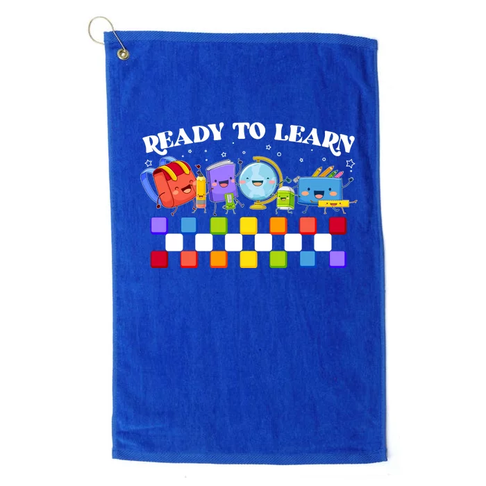 Cute Funny Ready To Learn Back To School Platinum Collection Golf Towel