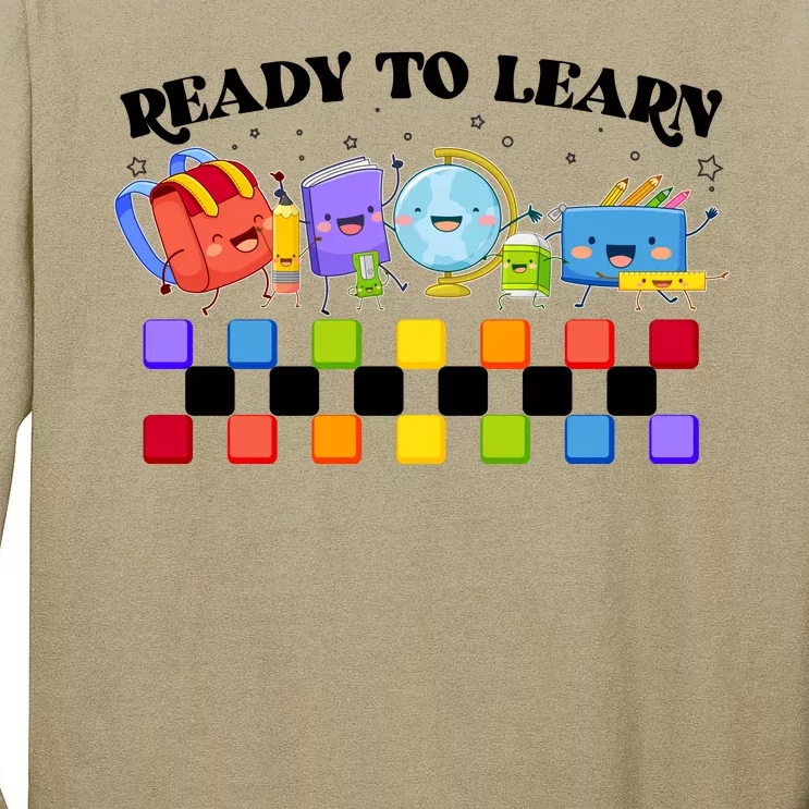 Cute Funny Ready To Learn Back To School Tall Long Sleeve T-Shirt