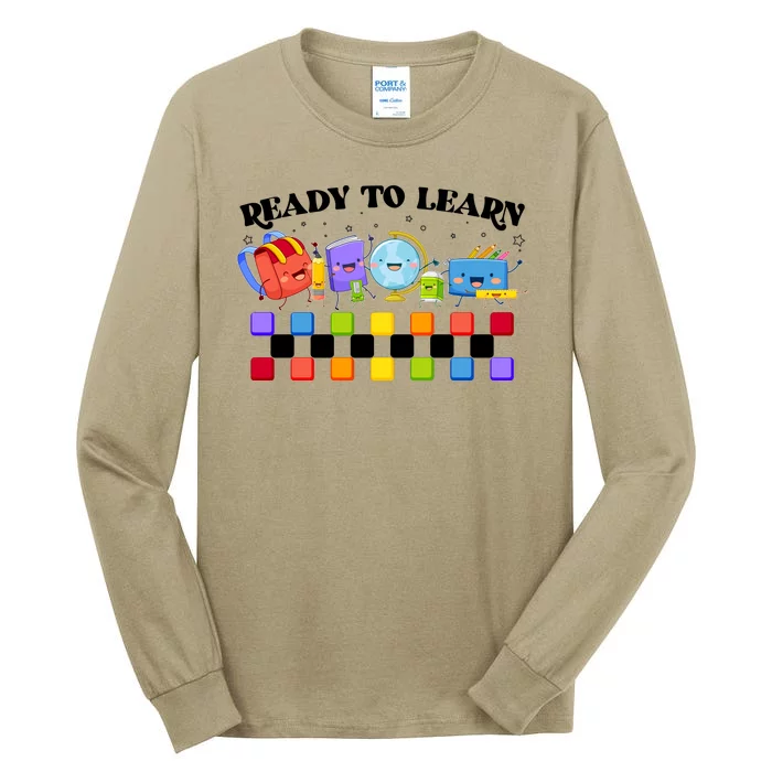 Cute Funny Ready To Learn Back To School Tall Long Sleeve T-Shirt