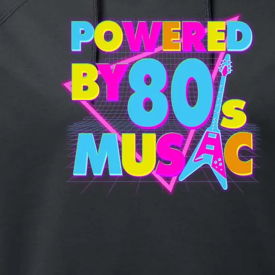 Cool Funny Retro Powered By 80's Music Performance Fleece Hoodie