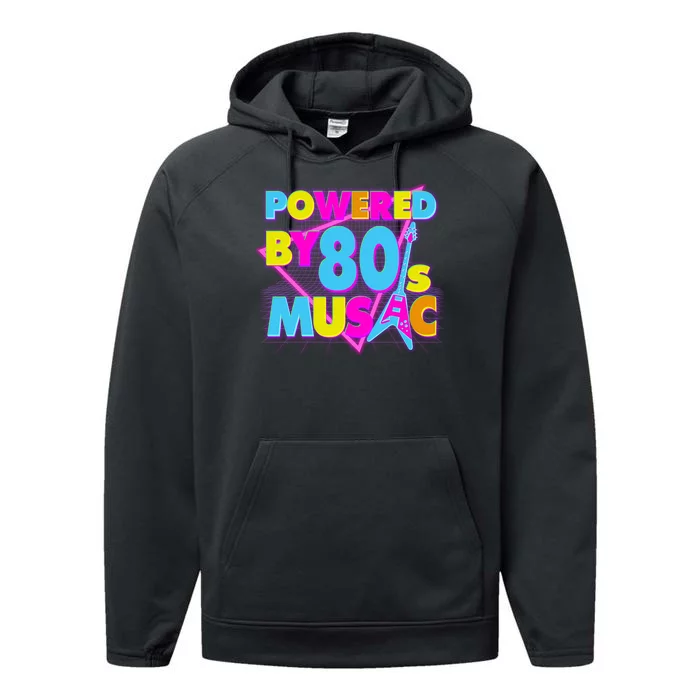 Cool Funny Retro Powered By 80's Music Performance Fleece Hoodie