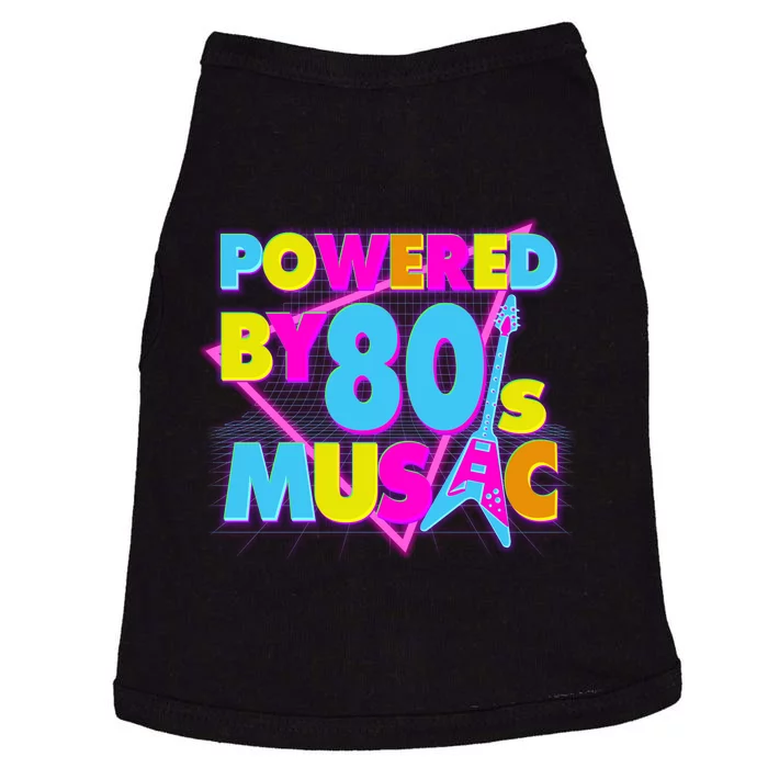 Cool Funny Retro Powered By 80's Music Doggie Tank