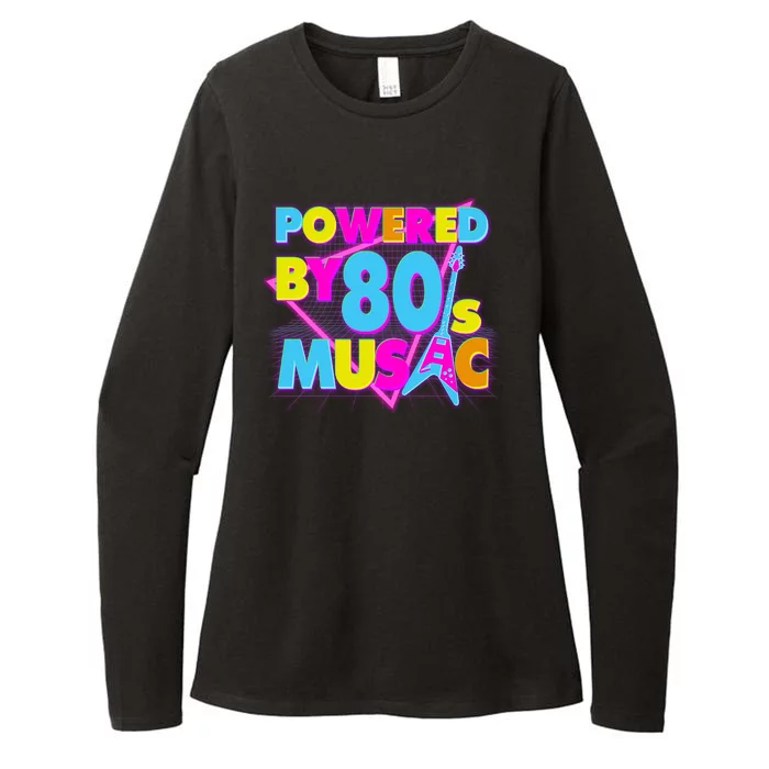 Cool Funny Retro Powered By 80's Music Womens CVC Long Sleeve Shirt