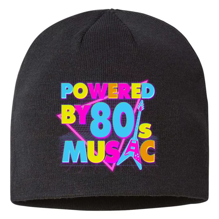 Cool Funny Retro Powered By 80's Music 8 1/2in Sustainable Knit Beanie